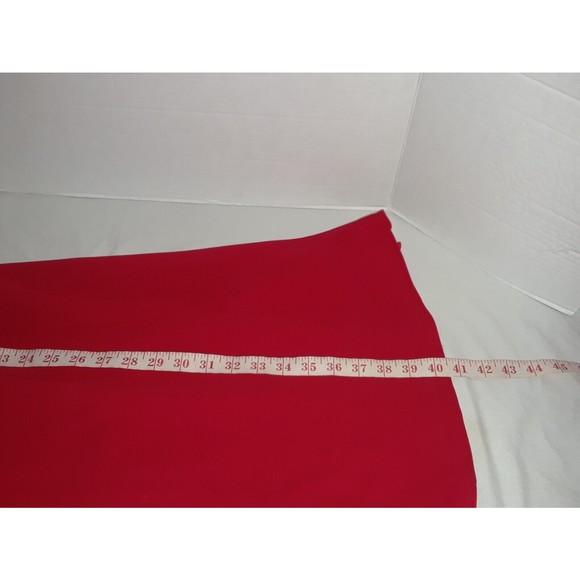 Evan Picone-Shift Dress-Red-Satin V Neck with Sequins-Satin Back Draping - Picture 5 of 7